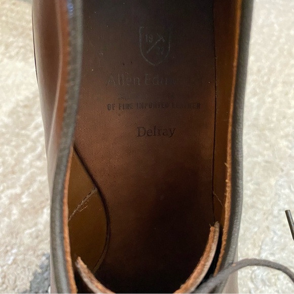Allen Almond Delray leather upper dark brown lace up dress shoe men’s size 9